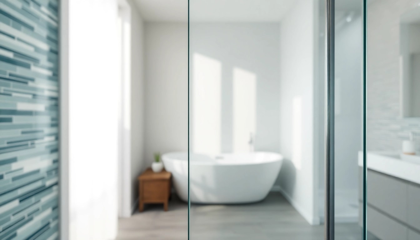 Stylish wet room shower screen enhances the modern bathroom's elegant design.