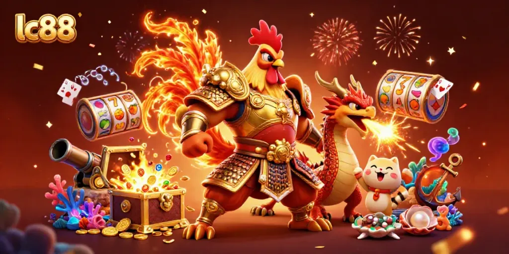 Experience the excitement of lc88 with a dynamic 3D casino scene featuring adventurous characters and stunning visuals.