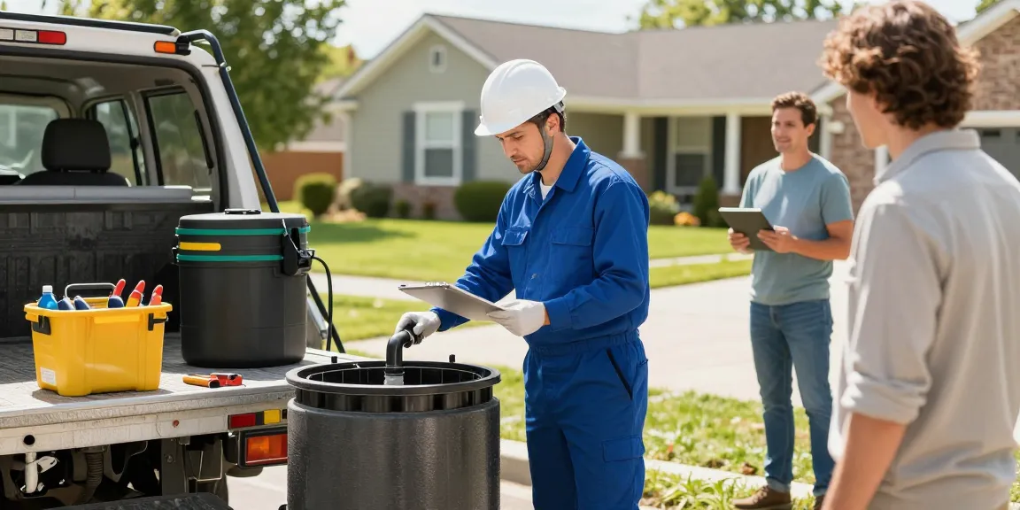 Septic service by a licensed professional contractor at a nearby business, ensuring thorough inspection and trust in community services.