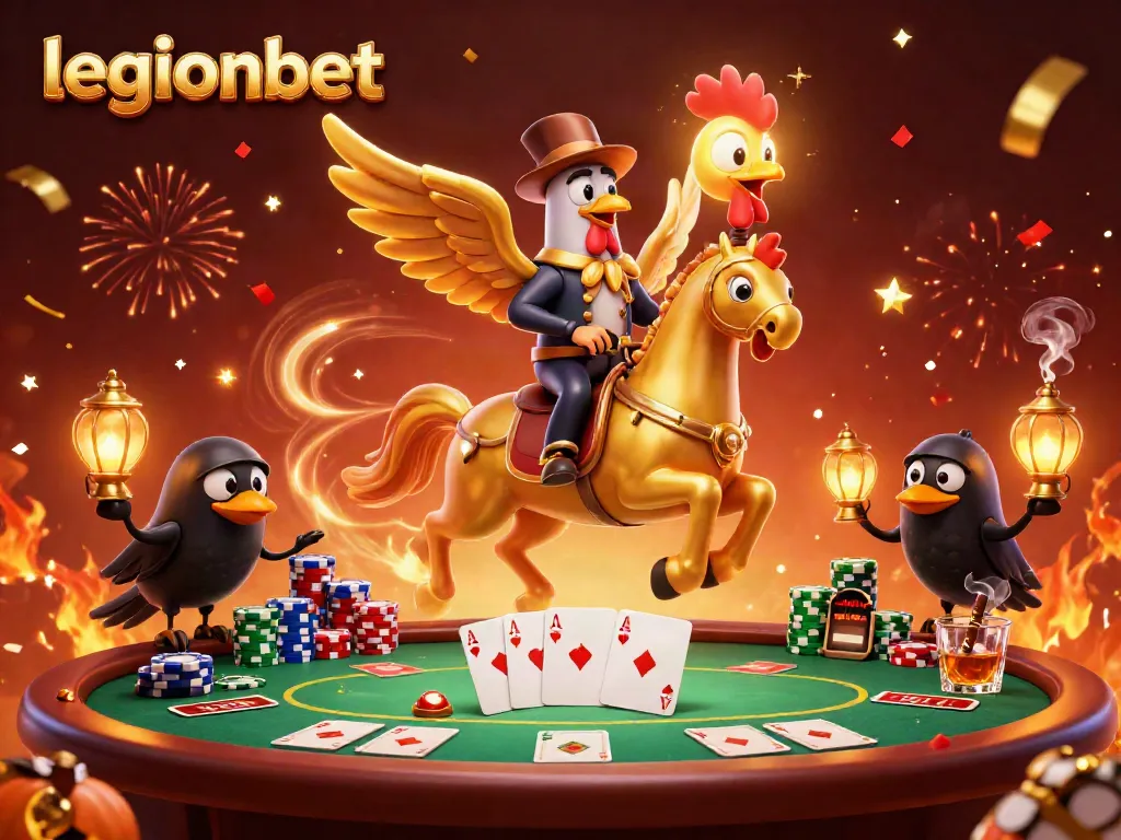 Experience the thrill of gaming at legionbet with a vibrant casino scene featuring unique characters.