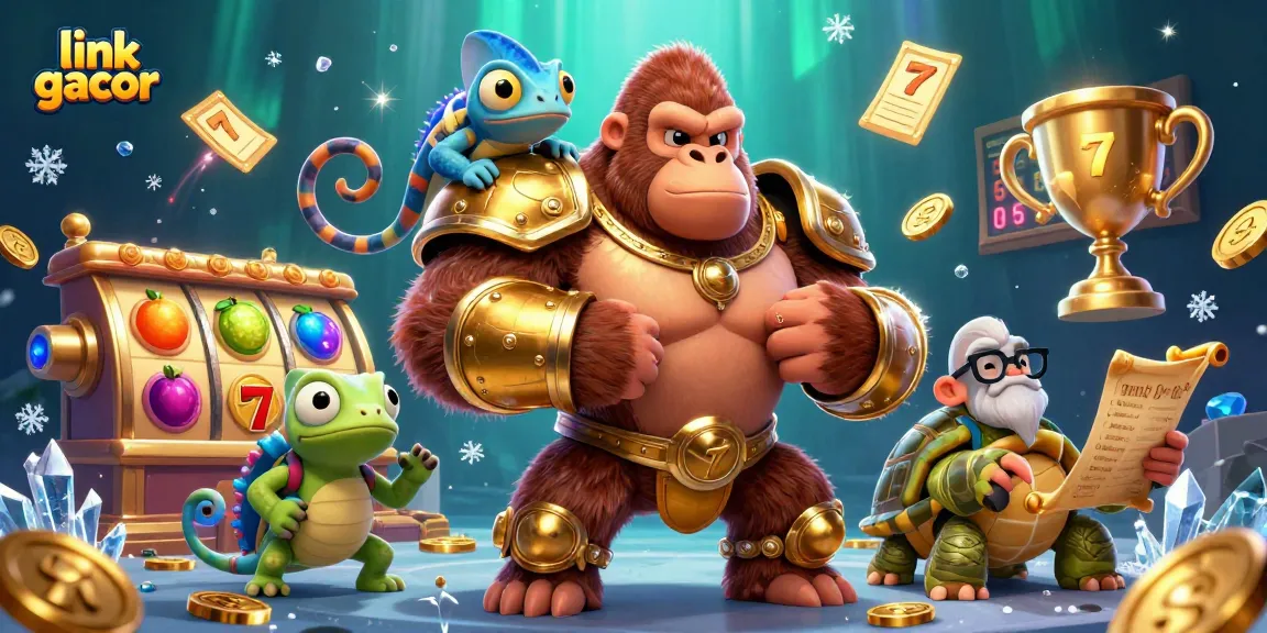 Experience a thrilling journey with link gacor featured in a vibrant casino scene containing dynamic slots and playful characters.