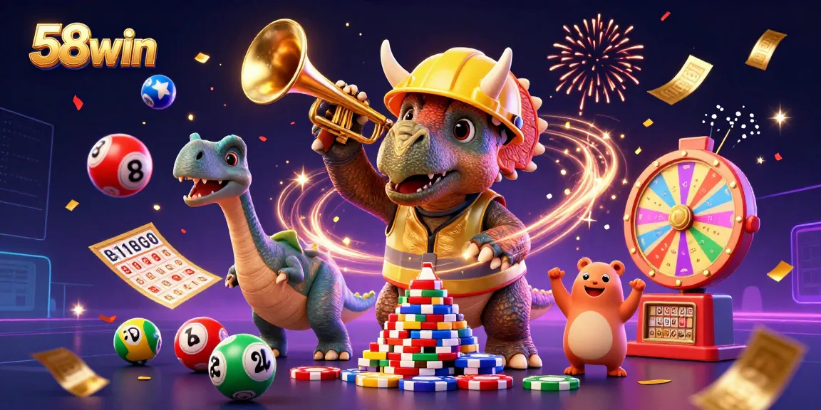 Engage with thrilling gameplay at 58win, featuring colorful betting elements and celebratory characters.