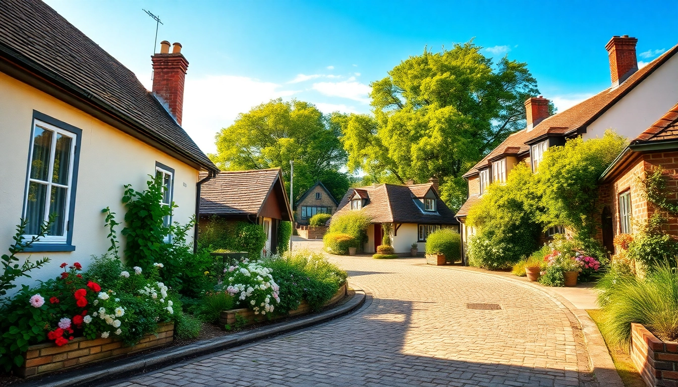Explore the beautiful village of Pyrford with its quaint houses and lush gardens.