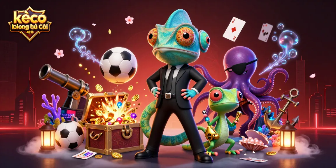 Engage with kèo bóng đá nhà cái in this vibrant casino-themed illustration featuring dynamic sports elements.