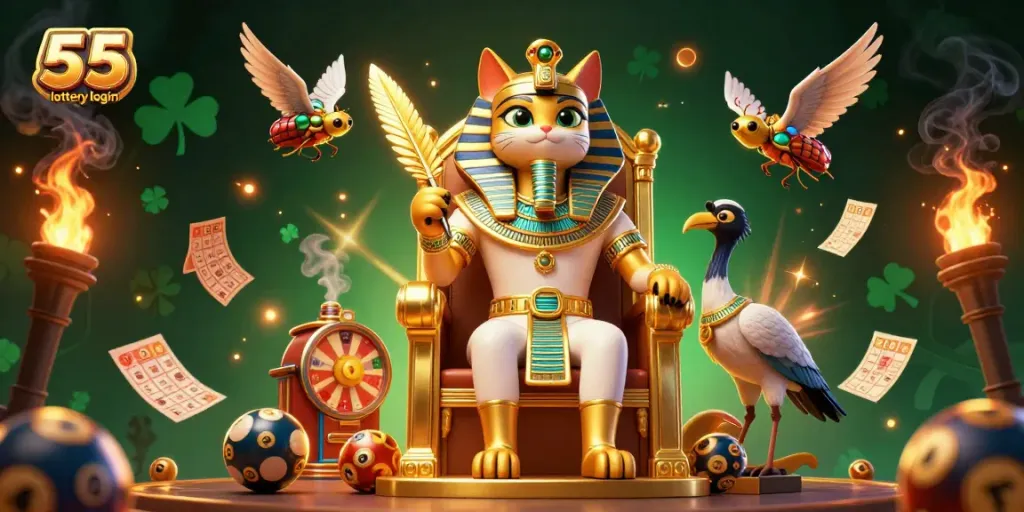 Join the excitement with 55 lottery login, featuring engaging lottery elements and vibrant characters.