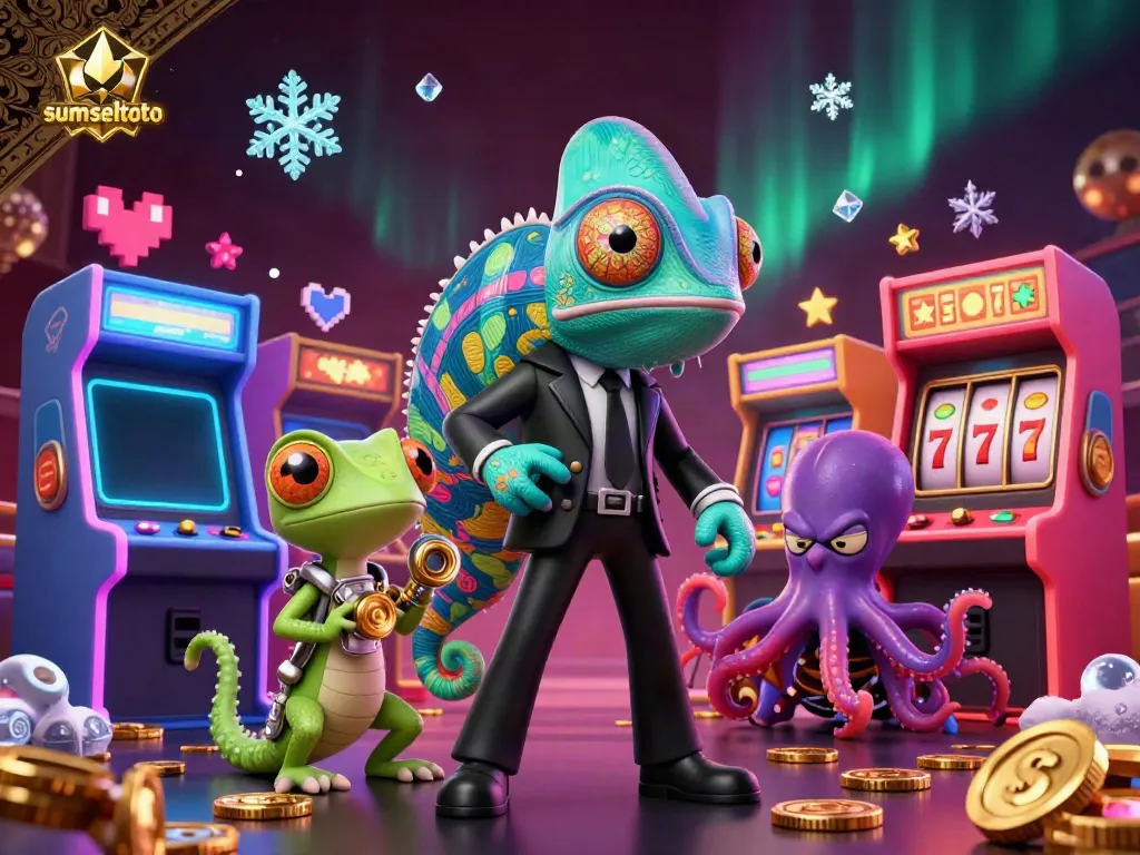 Experience thrilling gameplay at sumseltoto with vibrant casino characters and gaming elements.