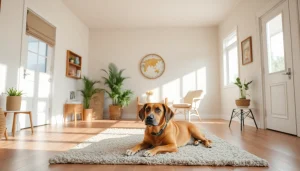 Engaging therapy session focused on depression treatment featuring a welcoming room and a therapy dog.