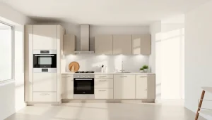 View contemporary уреди за вграждане displayed in a stylish modern kitchen with ample natural light.