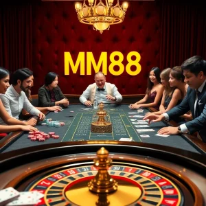 Players enjoy an engaging MM88 casino experience at an elegant gaming table.