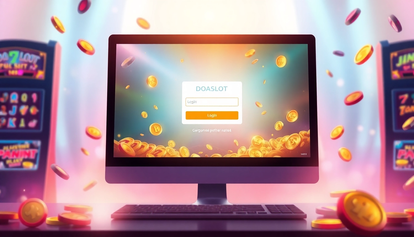 Experience doaslot login with a sleek online gaming interface showcasing vibrant graphics and an exciting ambiance.
