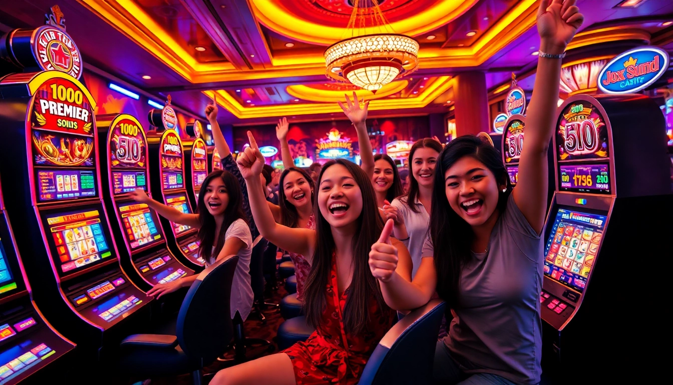 exciting online casino experience at hoki138 pro with players celebrating wins