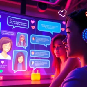 Engaging ai porn chat scene with vibrant digital characters and inviting interface.