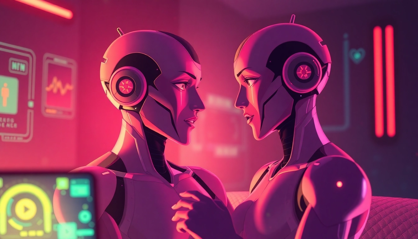 Engaging avatars in an intimate setting showcasing the concept of sex AI interactions.