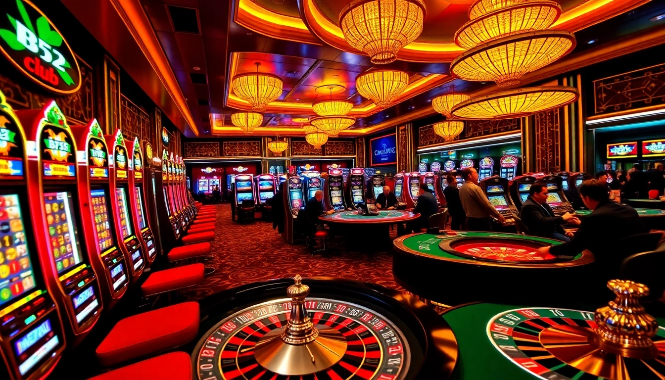 Bettors enjoying games at b52 club with vibrant table games and exciting slots.