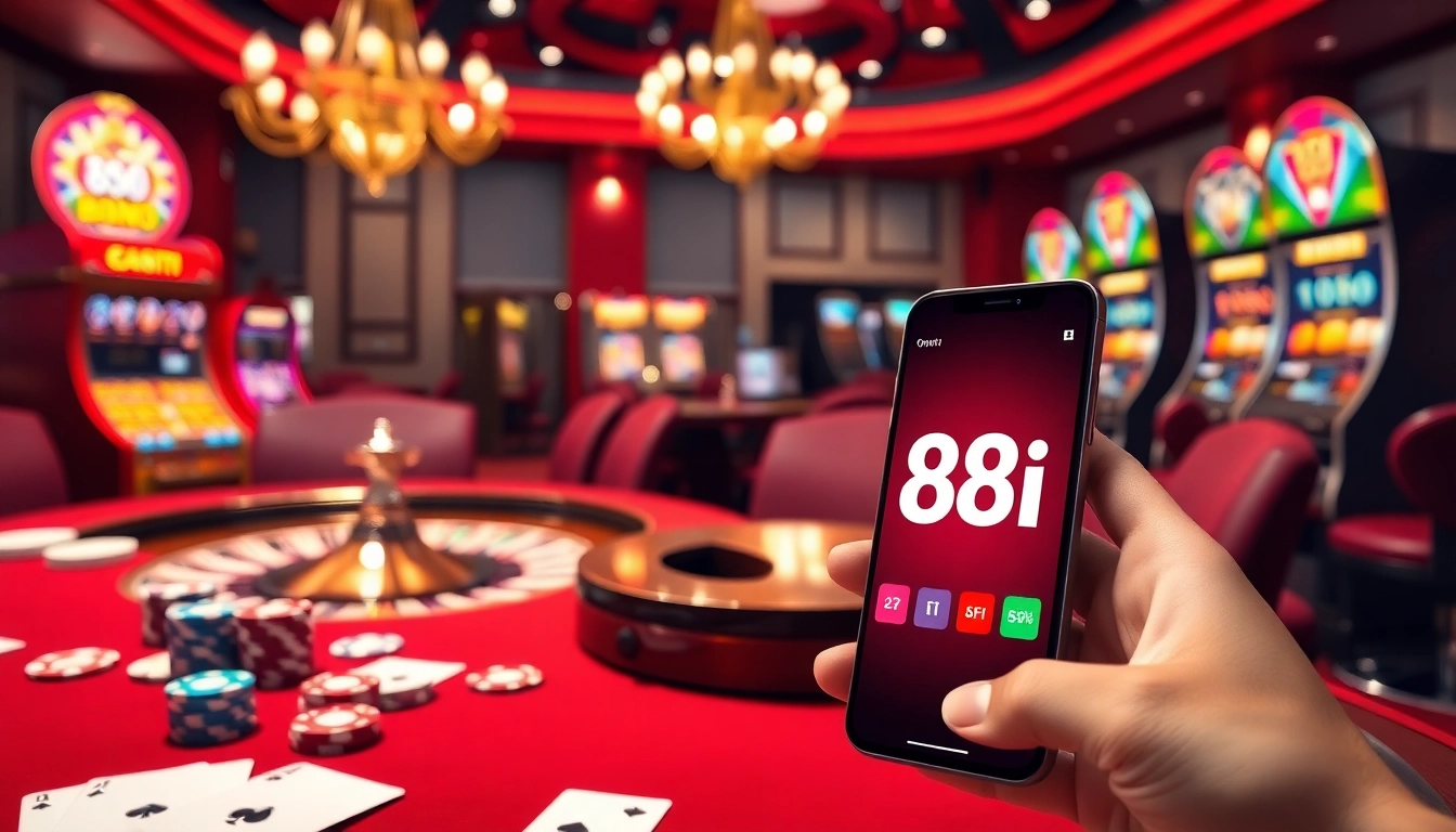 Experience the excitement of gambling at 88i with vibrant casino visuals of roulette and poker.