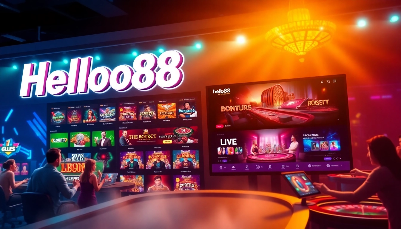 Exciting gaming experience at hello88win.live with vibrant casino interface.