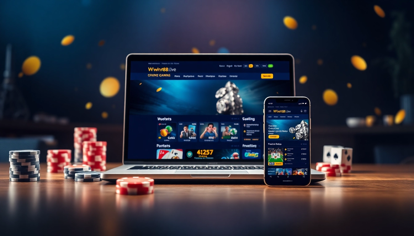Dynamic online gambling interface of winvn88.live showcasing vibrant games and betting options