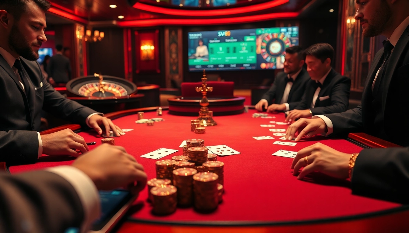 Experience the thrill of SV88 rút tiền with professional gamblers at a high-stakes poker table.