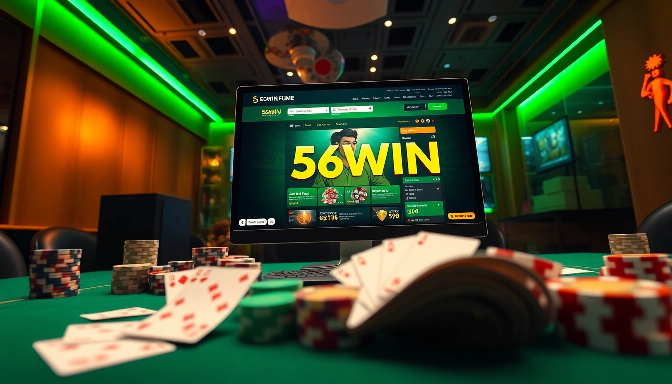 Experience the thrill of online betting with https://56win.sa.com/ showcasing a vibrant gaming interface.