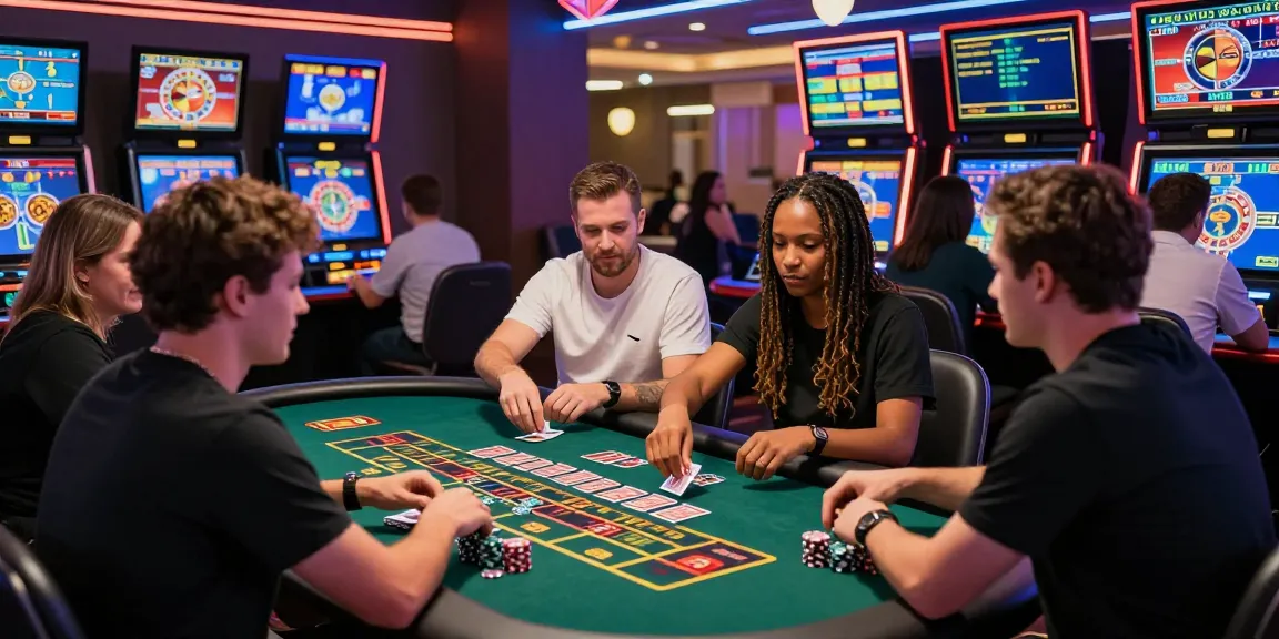 Exciting online casino gaming scene at https://gdsap.org.uk with diverse players at vibrant tables, showcasing action and engagement.
